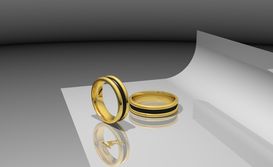 Trauringe in Weissgold mit Carbon