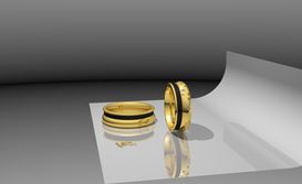 Trauringe in Weissgold mit Carbon